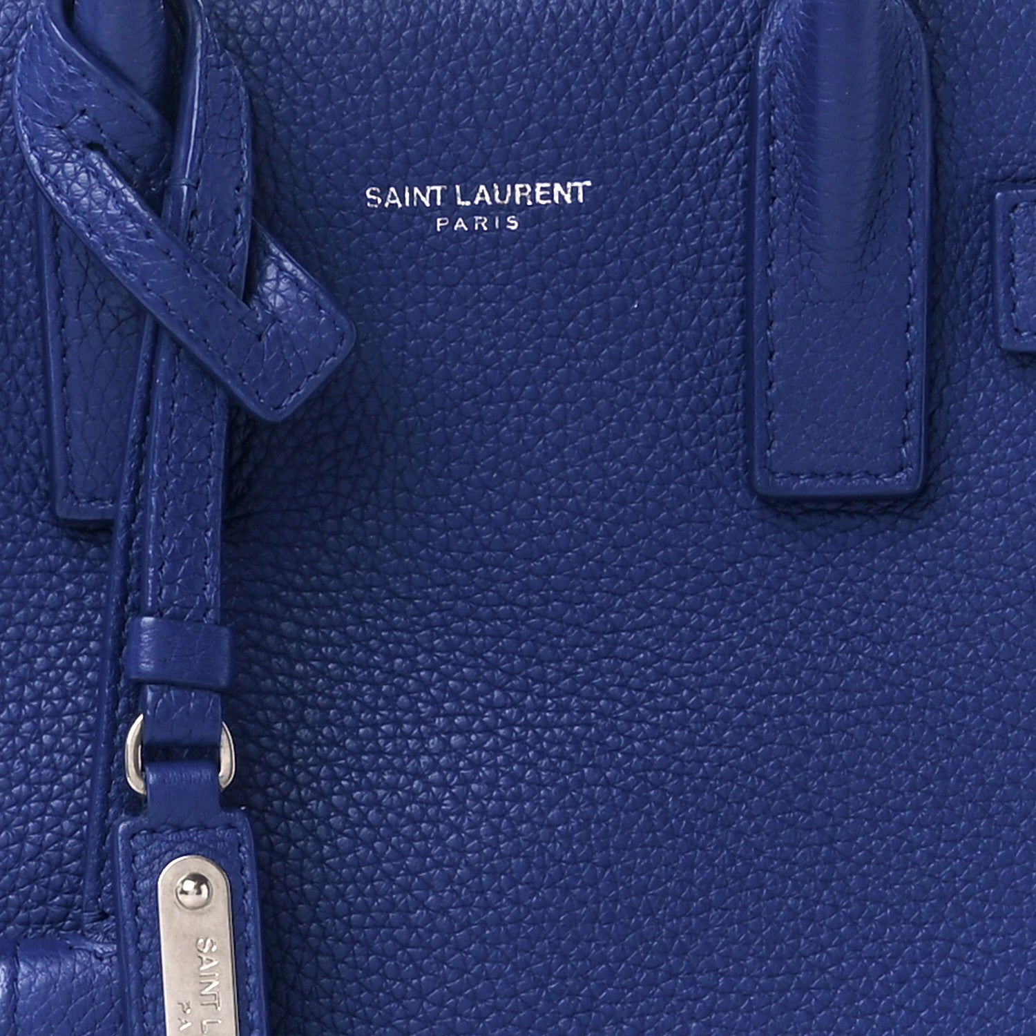 Saint Laurent Grained Calfskin Nano Supple Sac De Jour Flash Blue 9 of 11