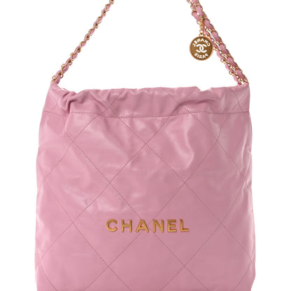 Chanel Shiny Calfskin Quilted Small Chanel 22 Dark Pink 9 of 13