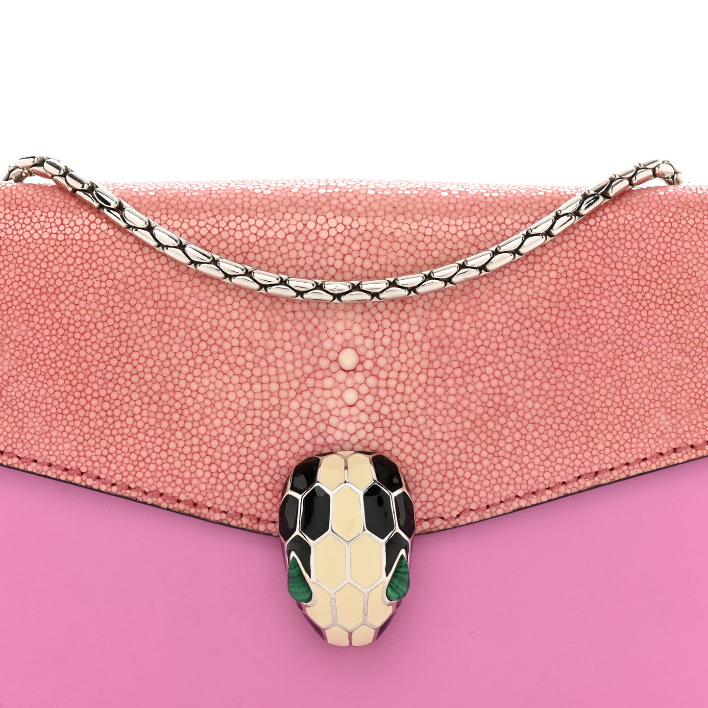 Calfskin Galuchat Serpenti Forever Crossbody Bag Pink