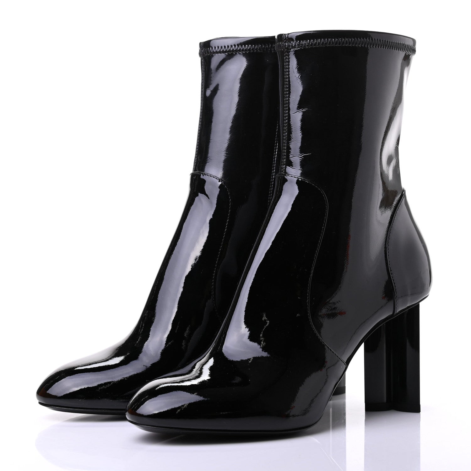 Louis Vuitton Patent Silhouette Ankle Boots 37.5 Black 3 of 10