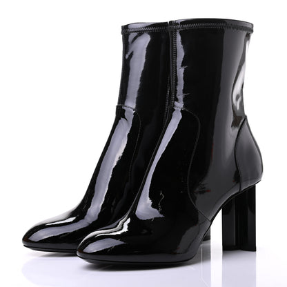 Louis Vuitton Patent Silhouette Ankle Boots 37.5 Black 3 of 10