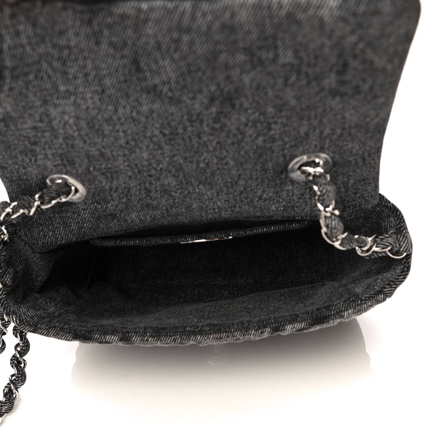 Chanel Denim Embossed CC Logo Print Mini Single Flap Black 4 of 13