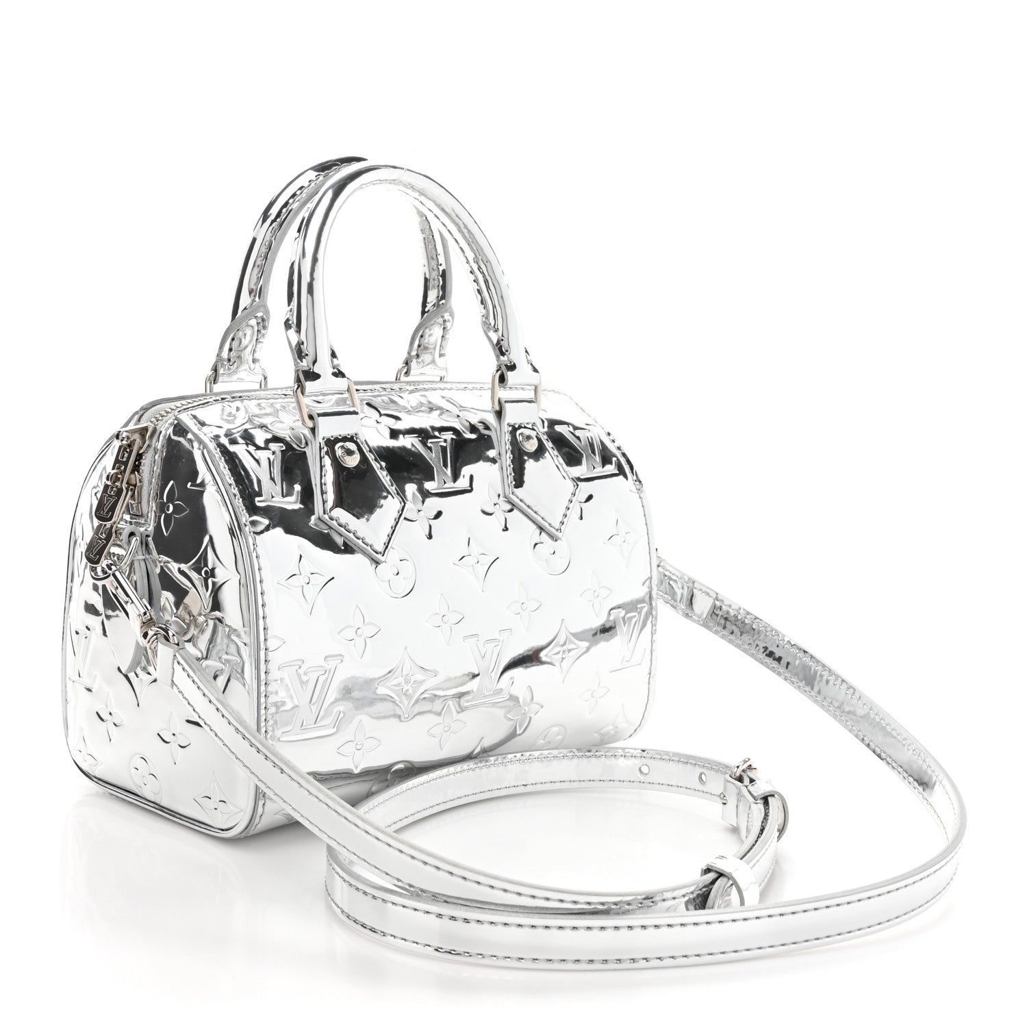 Louis Vuitton Monogram Miroir Speedy Bandouliere 20 Silver 3 of 9