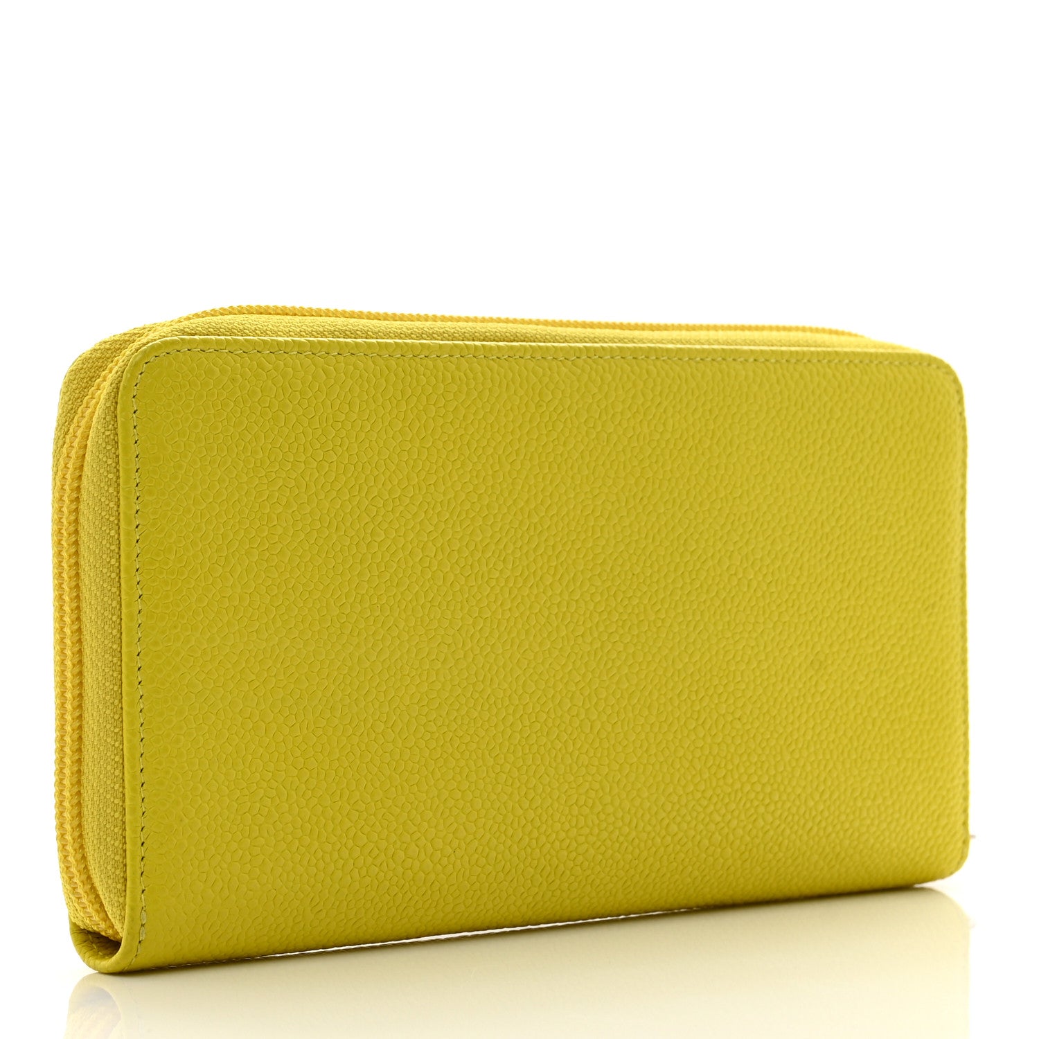 Chanel Caviar Large Timeless CC Zip Around Wallet Yellow 4 of 9