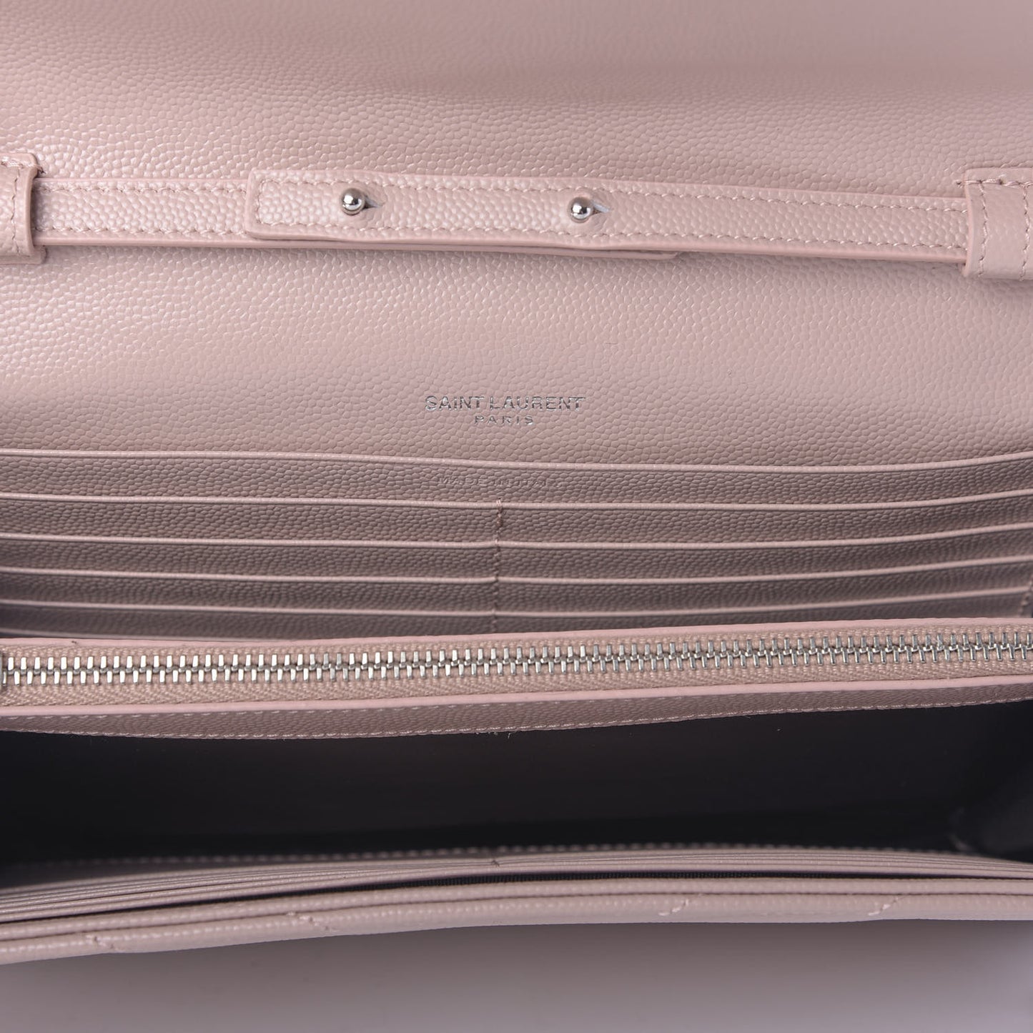 Grain De Poudre Matelasse Chevron Monogram Chain Wallet Pale Pink