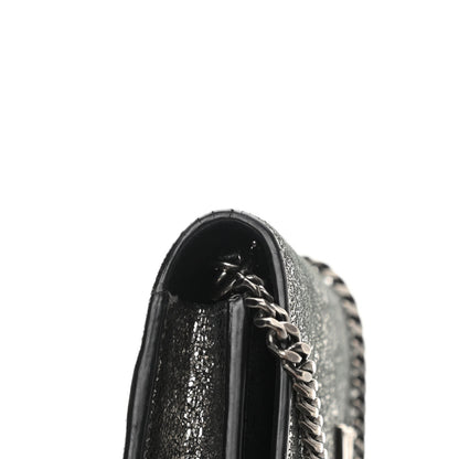 Saint Laurent Metallic Calfskin Classic Monogram Kate Tassel Chain Wallet Gun Metal 13 of 17