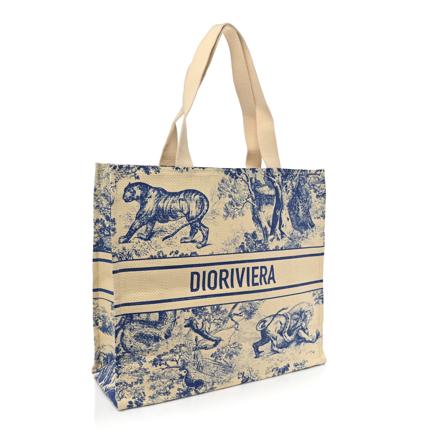 Christian Dior Straw Dioriviera Tote Beige 3 of 9
