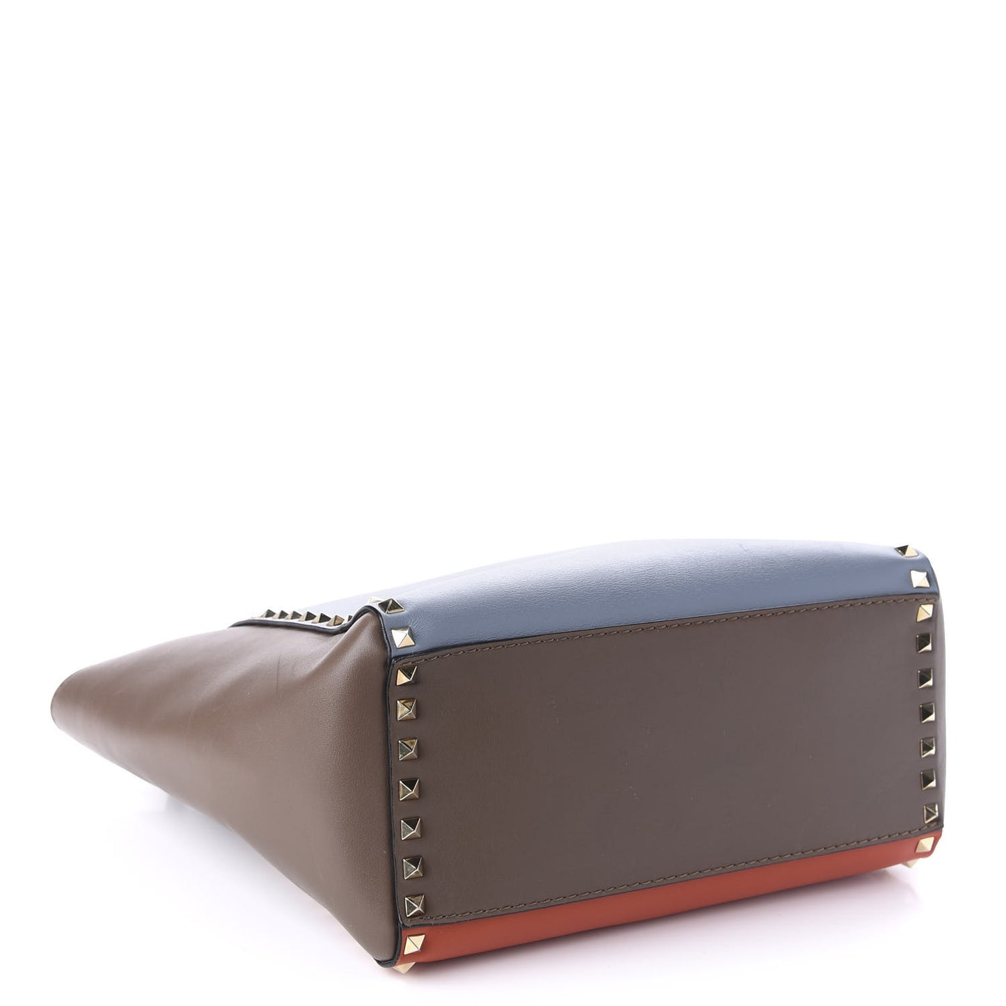 Vitello Colorblock Rockstud Double Handle Tote Multicolor