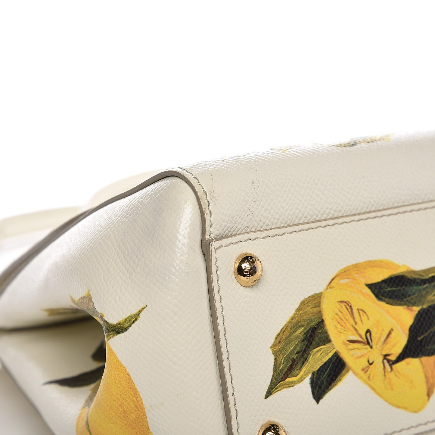 Dauphine Lemon Print Medium Miss Sicily Satchel White