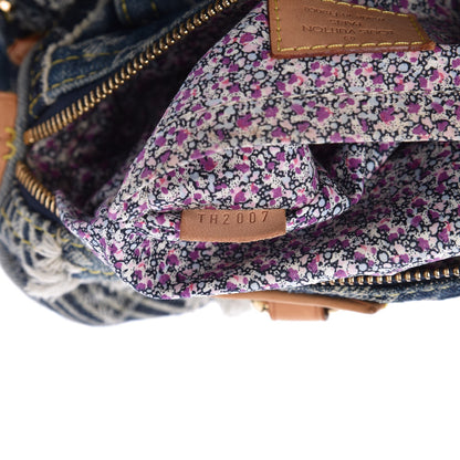 Louis Vuitton Denim Patchwork Speedy 30 Blue 7 of 9