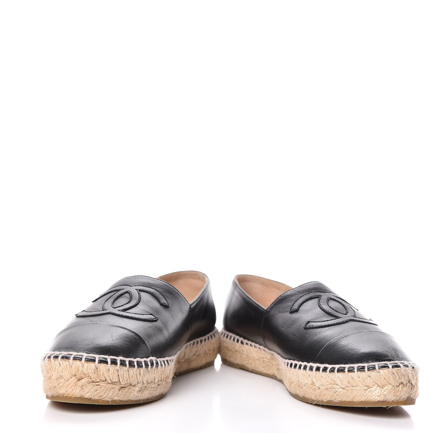 Chanel Lambskin CC Espadrilles 37 Black 5 of 13