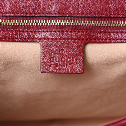 Gucci Monogram Azalea Calfskin Matelasse Diagonal Medium GG Marmont Shoulder Bag Beige Ebony New Cherry Red 6 of 10