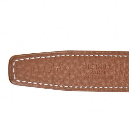 Hermes Box Togo 24mm Belt Strap 75 Black Gold 5 of 6