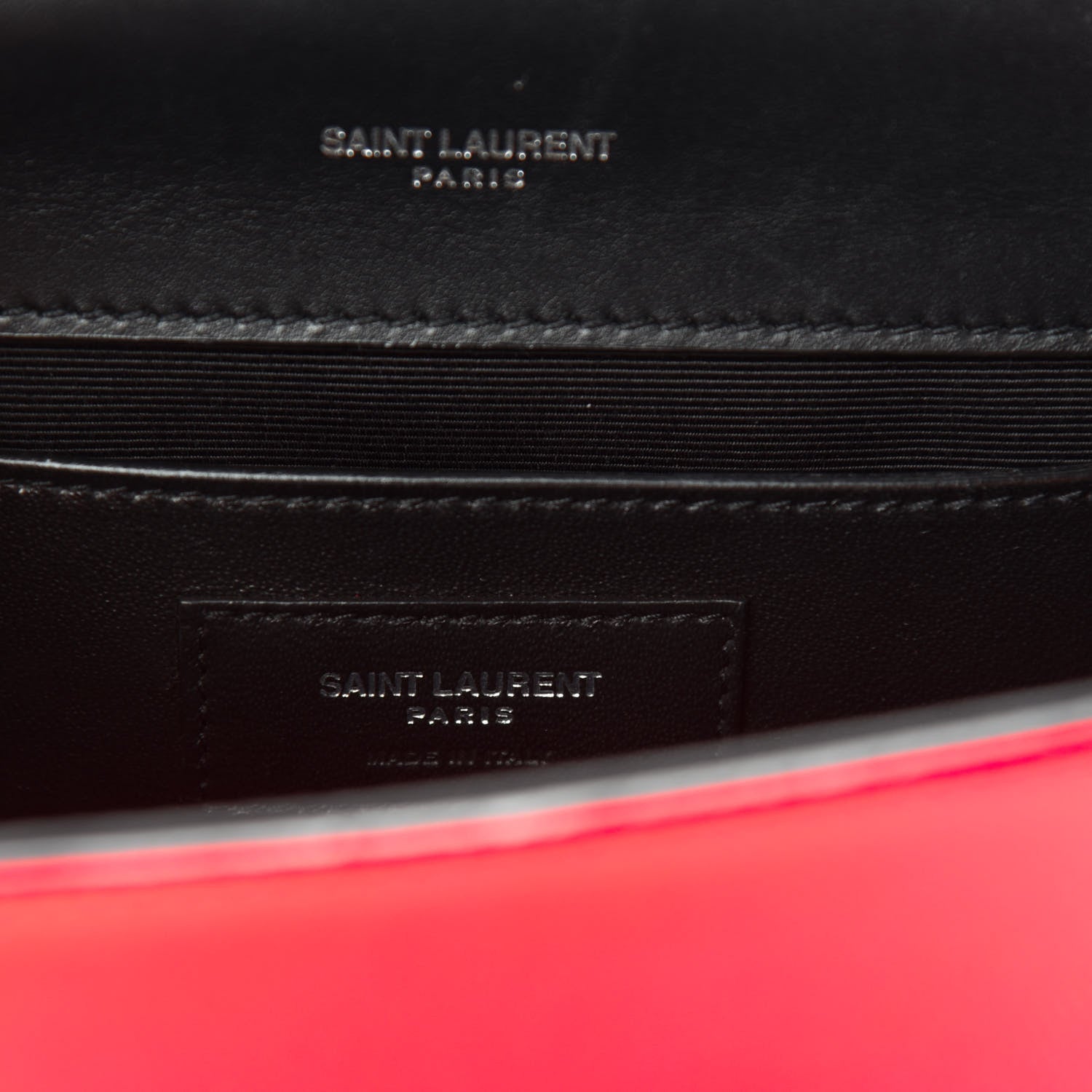 Saint Laurent Patent Grain de Poudre Small Monogram Kate Satchel Neon Pink 8 of 10