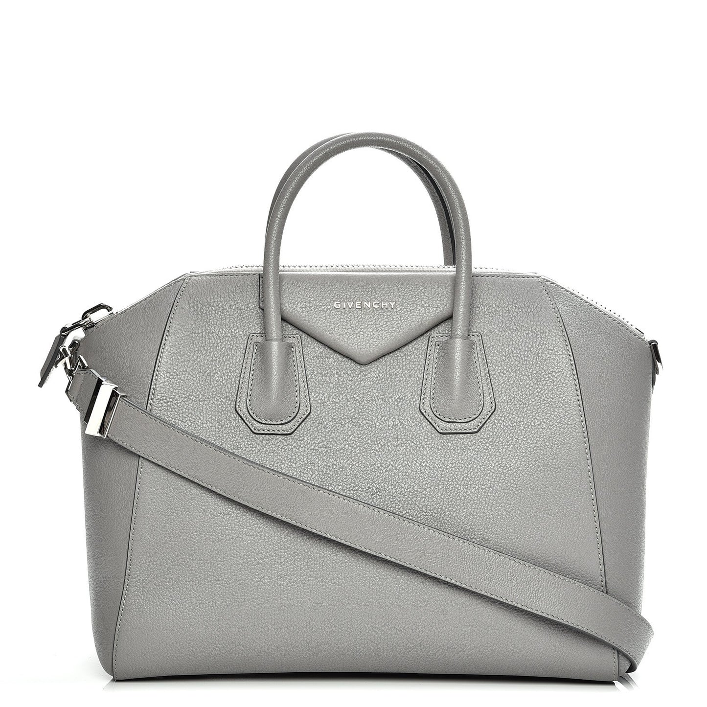 Sugar Goatskin Medium Antigona Pearl Grey