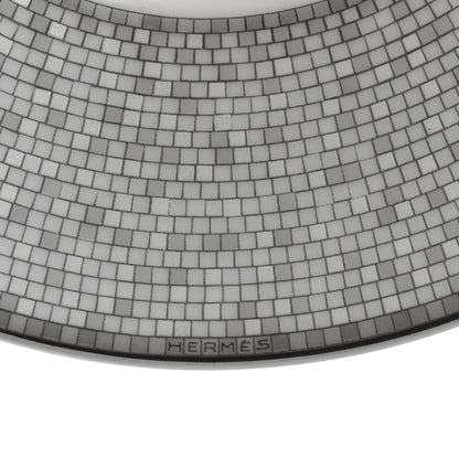 Hermes Porcelain Mosaique Au 24 Platine Tea Cup And Saucer Set Of 2 Platinum 6 of 8