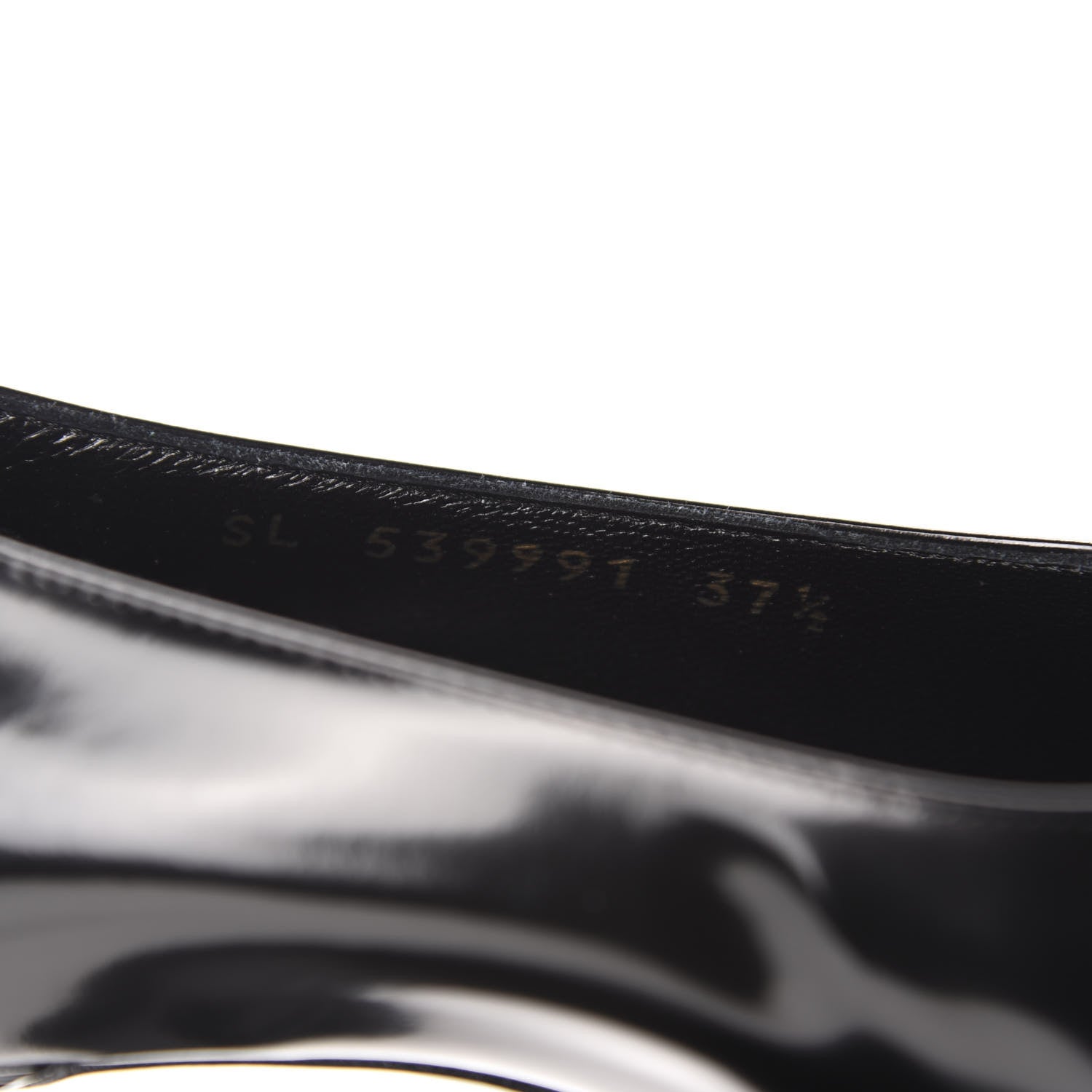 Saint Laurent Patent Calfskin Teddy High Vamp 105 Pumps 37.5 Black 9 of 10