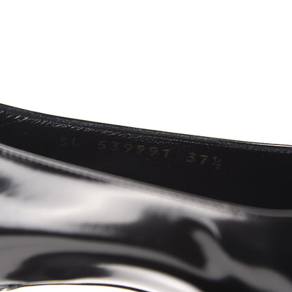 Saint Laurent Patent Calfskin Teddy High Vamp 105 Pumps 37.5 Black 9 of 10