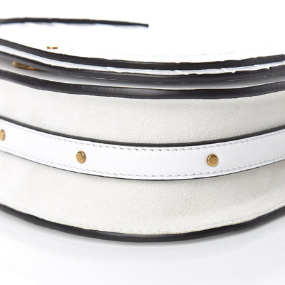 Chloe Suede Calfskin Crocodile Embossed Small Nile Bracelet Bag Brilliant White 10 of 11