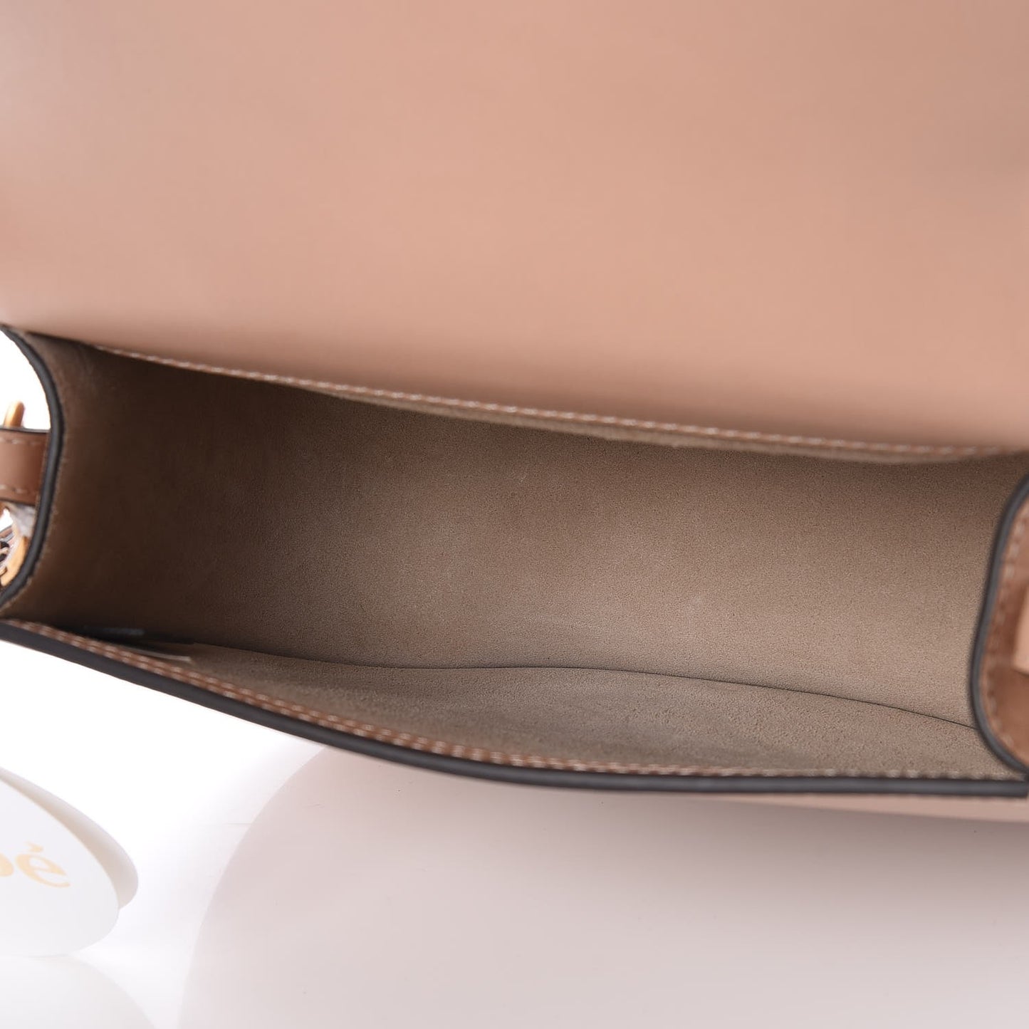 Calfskin Suede Medium Nile Bracelet Bag Biscotti Beige