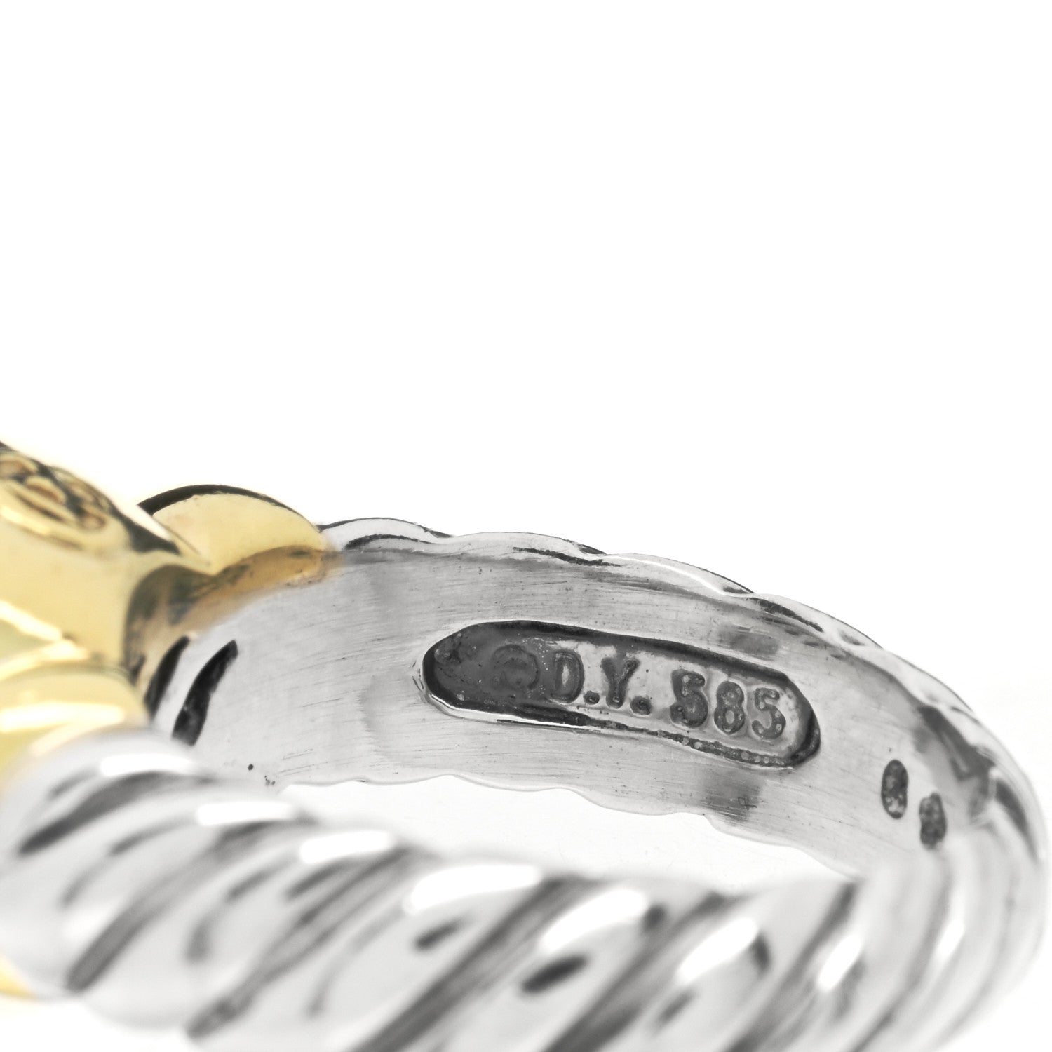 David Yurman Sterling Silver 14K Yellow Gold Citrine 10mm Noblesse Ring 49 5 3 of 3