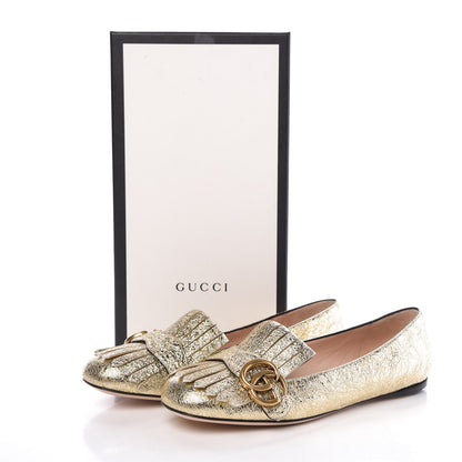 Gucci Galassia GG Marmont Fringe Flats 38 Platino 10 of 10
