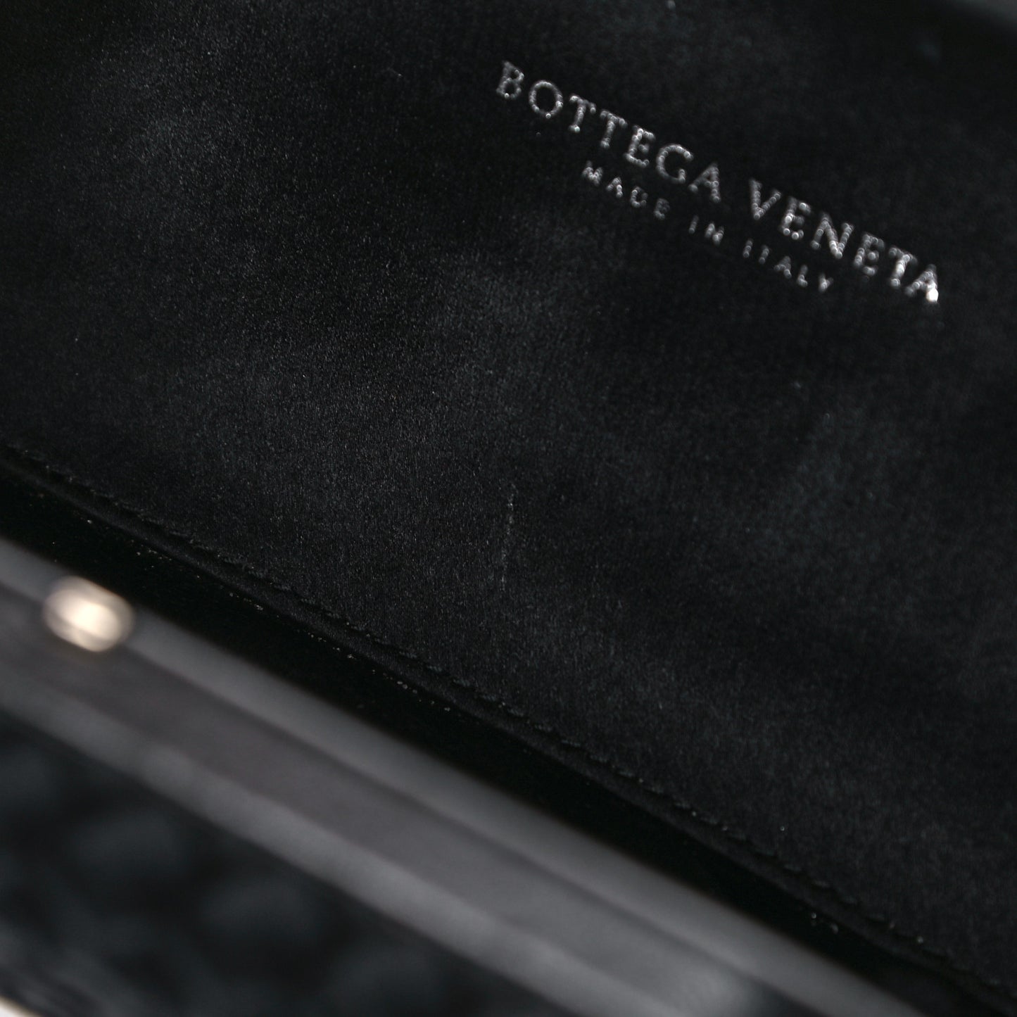 Satin Intreccio Impero Knot Clutch Black