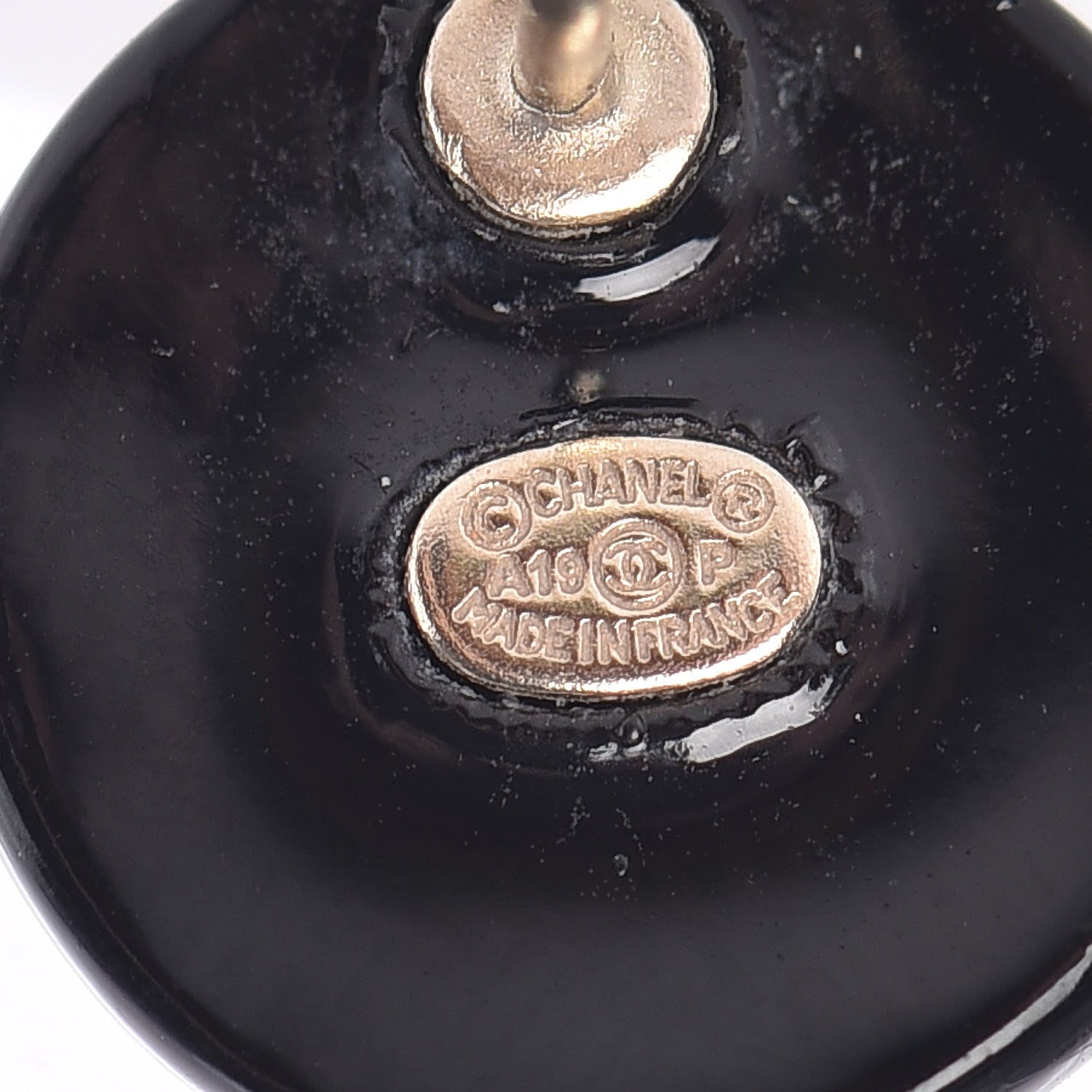 Chanel Resin Crystal CC Earrings Black 4 of 5