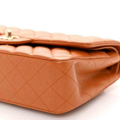 Chanel Caviar Quilted Medium Double Flap Light Brown 10 of 10
