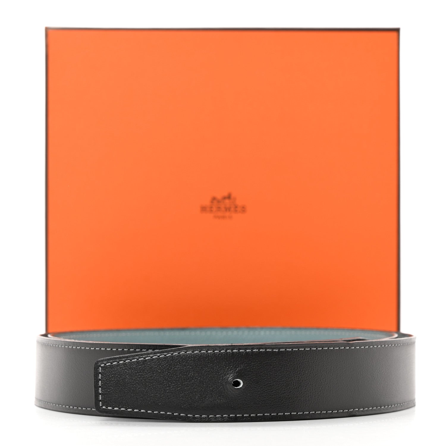 Hermes Box Togo 32mm Belt Strap 105 42 Graphite Ciel 12 of 12