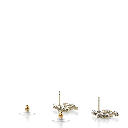 Chanel Crystal CC Earrings Light Gold 3 of 5
