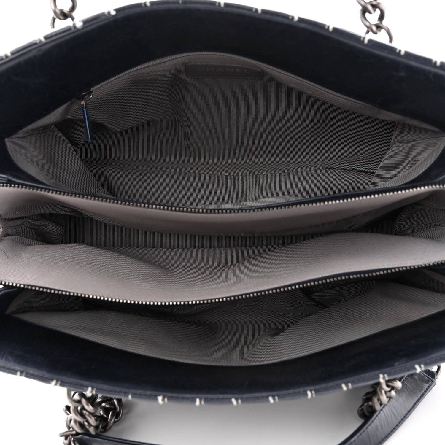Chanel Lambskin Vertical Quilted Tote Navy 5 of 10