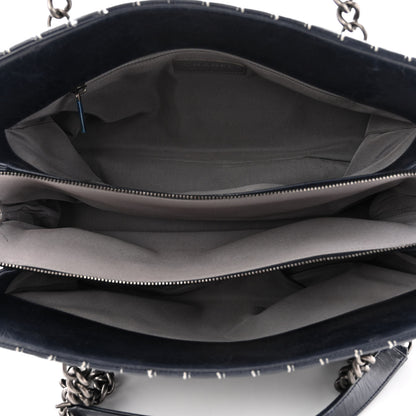 Chanel Lambskin Vertical Quilted Tote Navy 5 of 10
