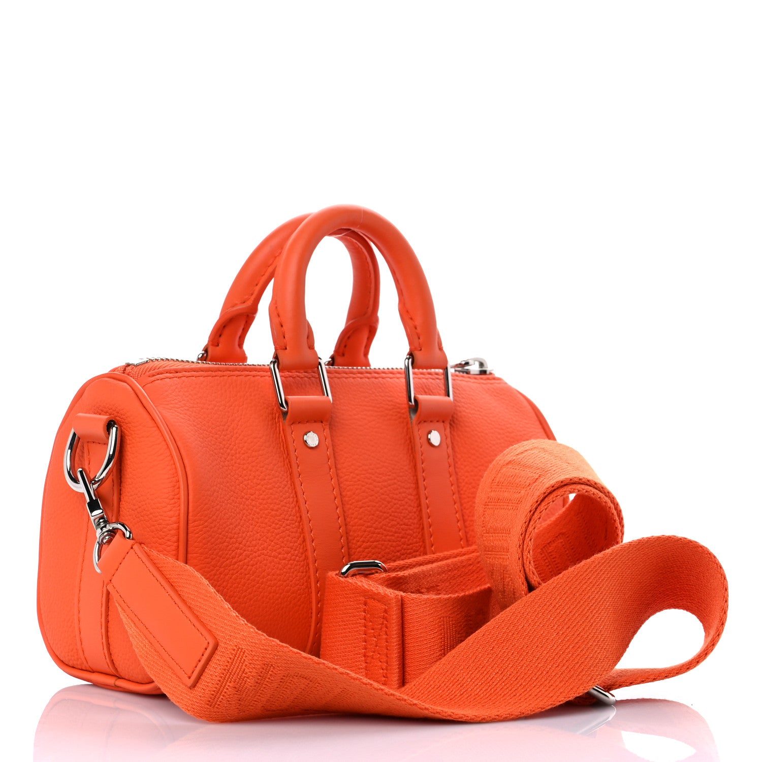Louis Vuitton Grained Calfskin Aerogram Keepall XS Orange 3 of 12