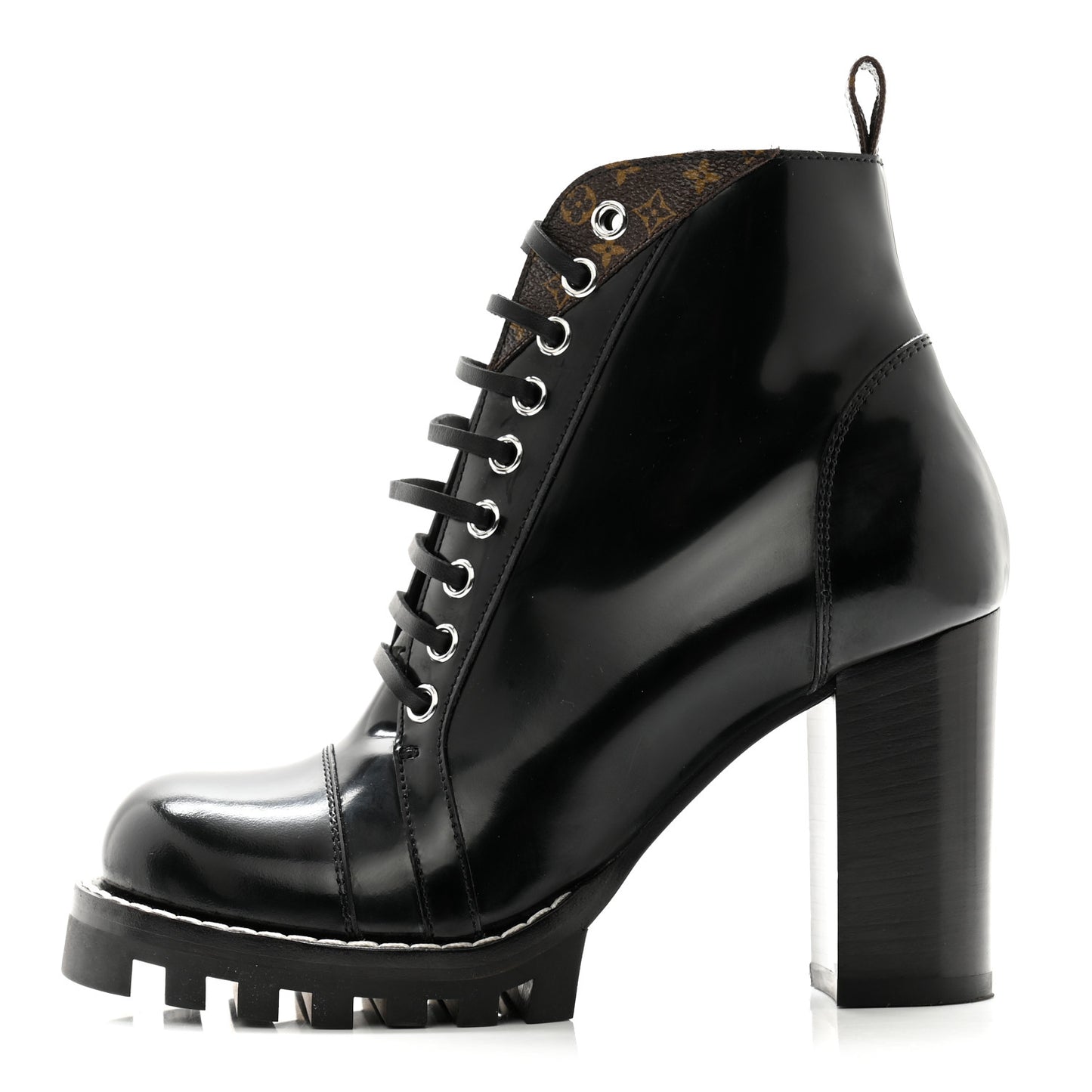 Patent Calfskin Star Trail Ankle Boots 37.5 Black
