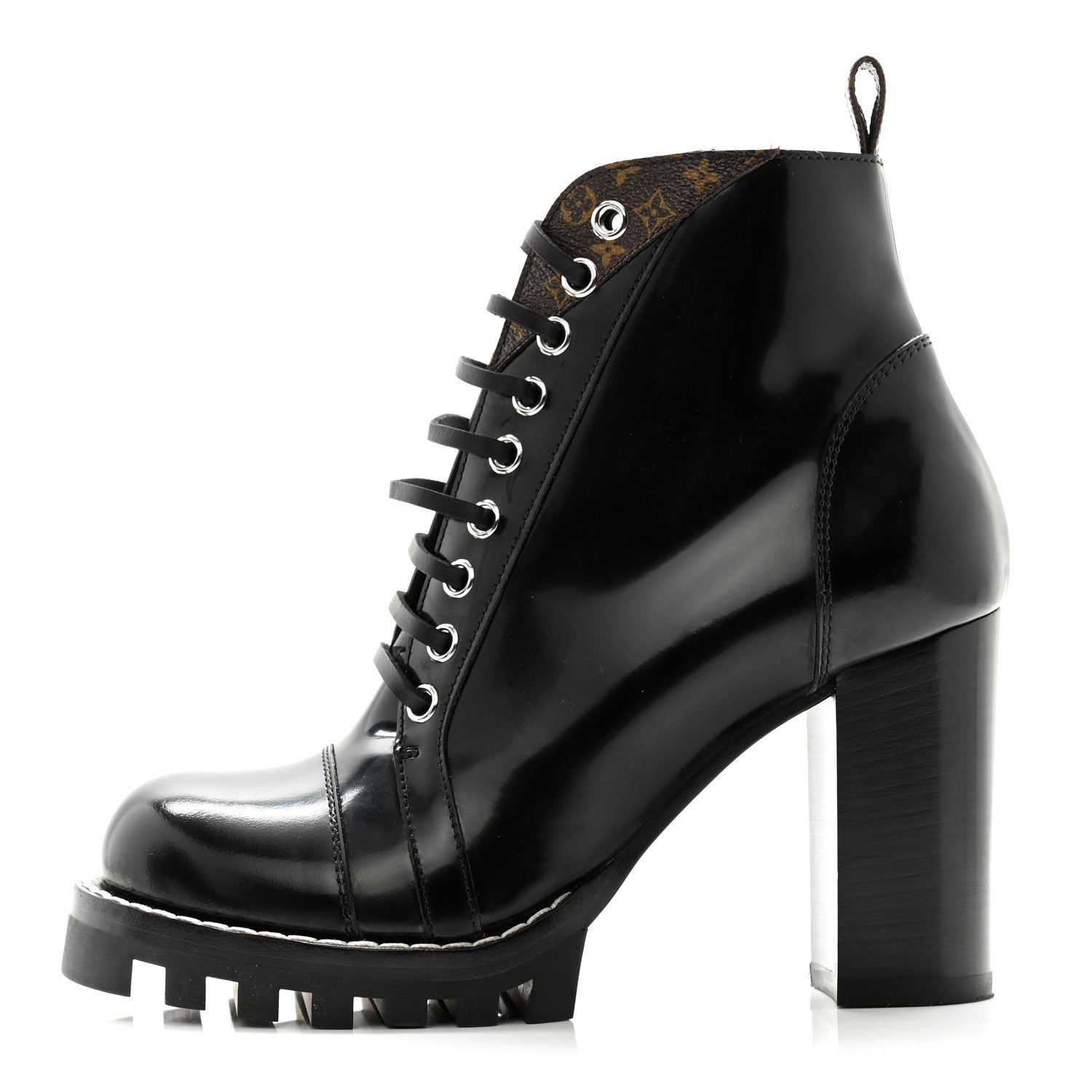 Louis Vuitton Patent Calfskin Star Trail Ankle Boots 37.5 Black 1 of 9