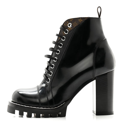 Louis Vuitton Patent Calfskin Star Trail Ankle Boots 37.5 Black 1 of 9