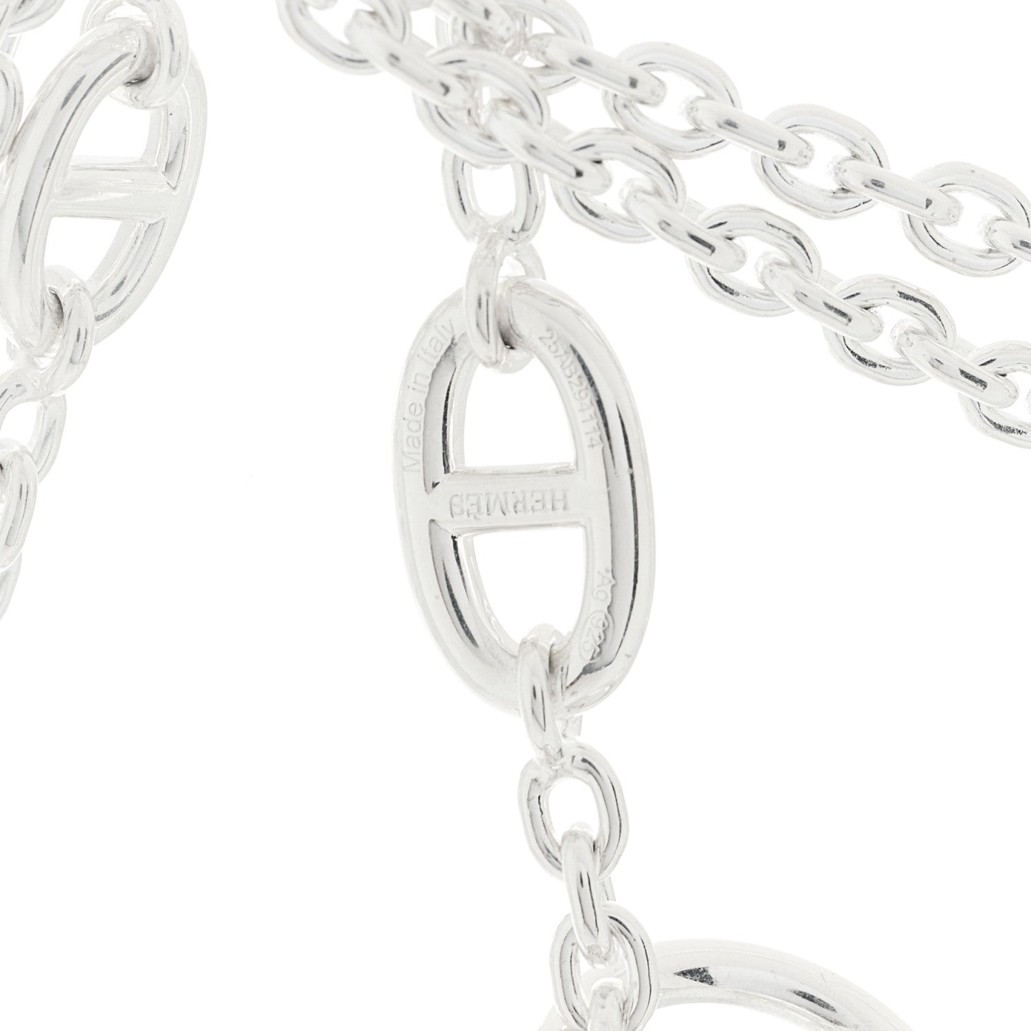 Hermes Sterling Silver Farandole Necklace 160 4 of 5