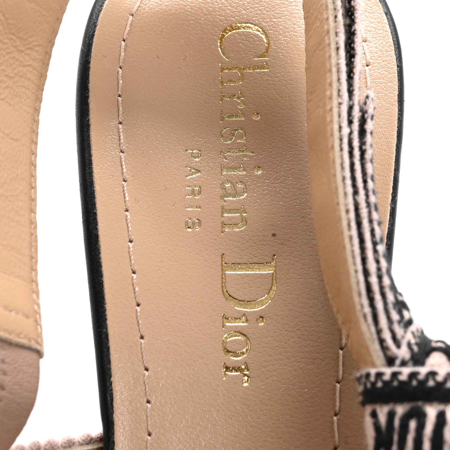 Christian Dior Canvas Embroidered Jardin Botanique J'Adoir Slingback 100mm Pumps 37 Black Nude 7 of 10