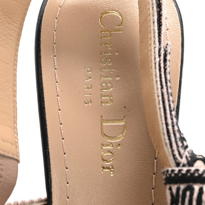 Christian Dior Canvas Embroidered Jardin Botanique J'Adoir Slingback 100mm Pumps 37 Black Nude 7 of 10