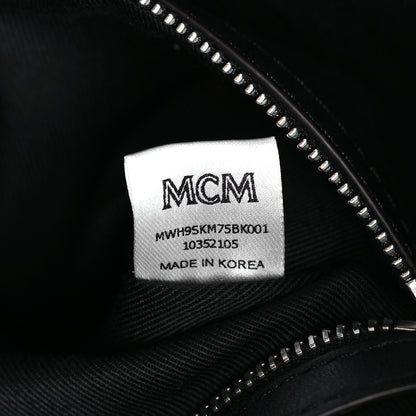 MCM Calfskin Ottomar Monogram Large Klara Hobo Black Beige 7 of 9