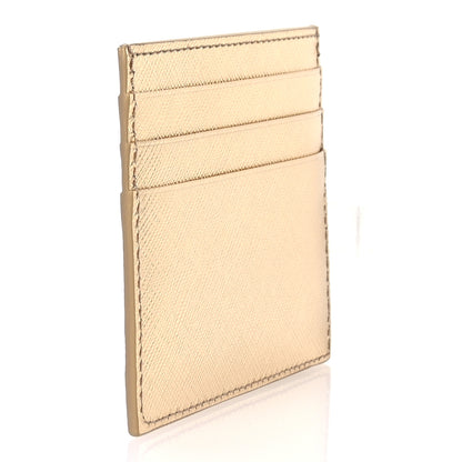 Prada Metallic Saffiano Triangle Card Holder Platino 3 of 8