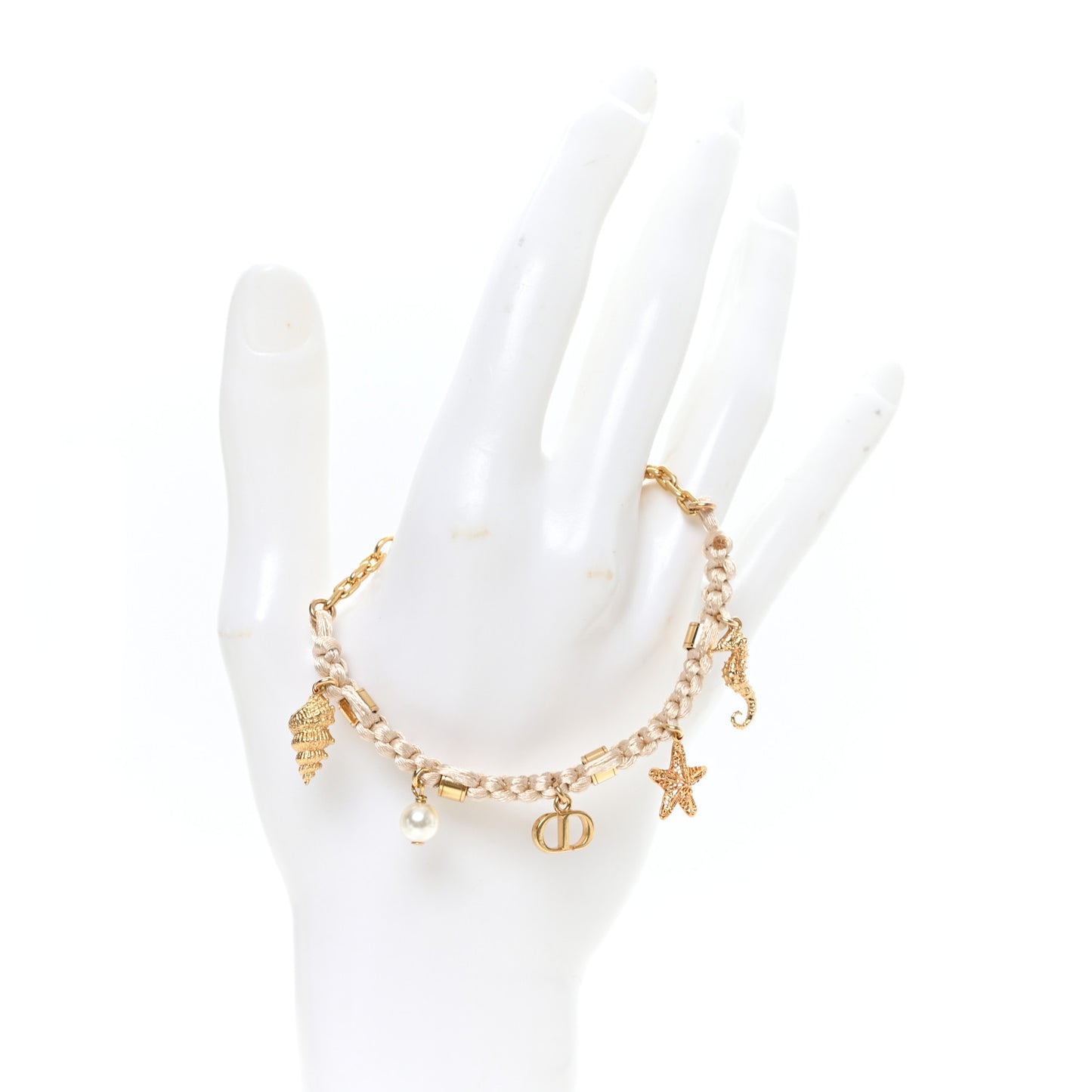 Cord Cabinet Charm Bracelet Ecru Gold
