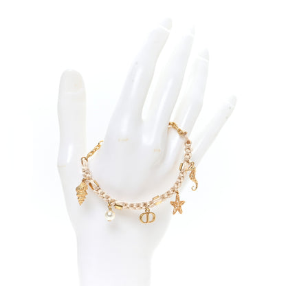 Christian Dior Cord Cabinet Charm Bracelet Ecru Gold 2 of 5