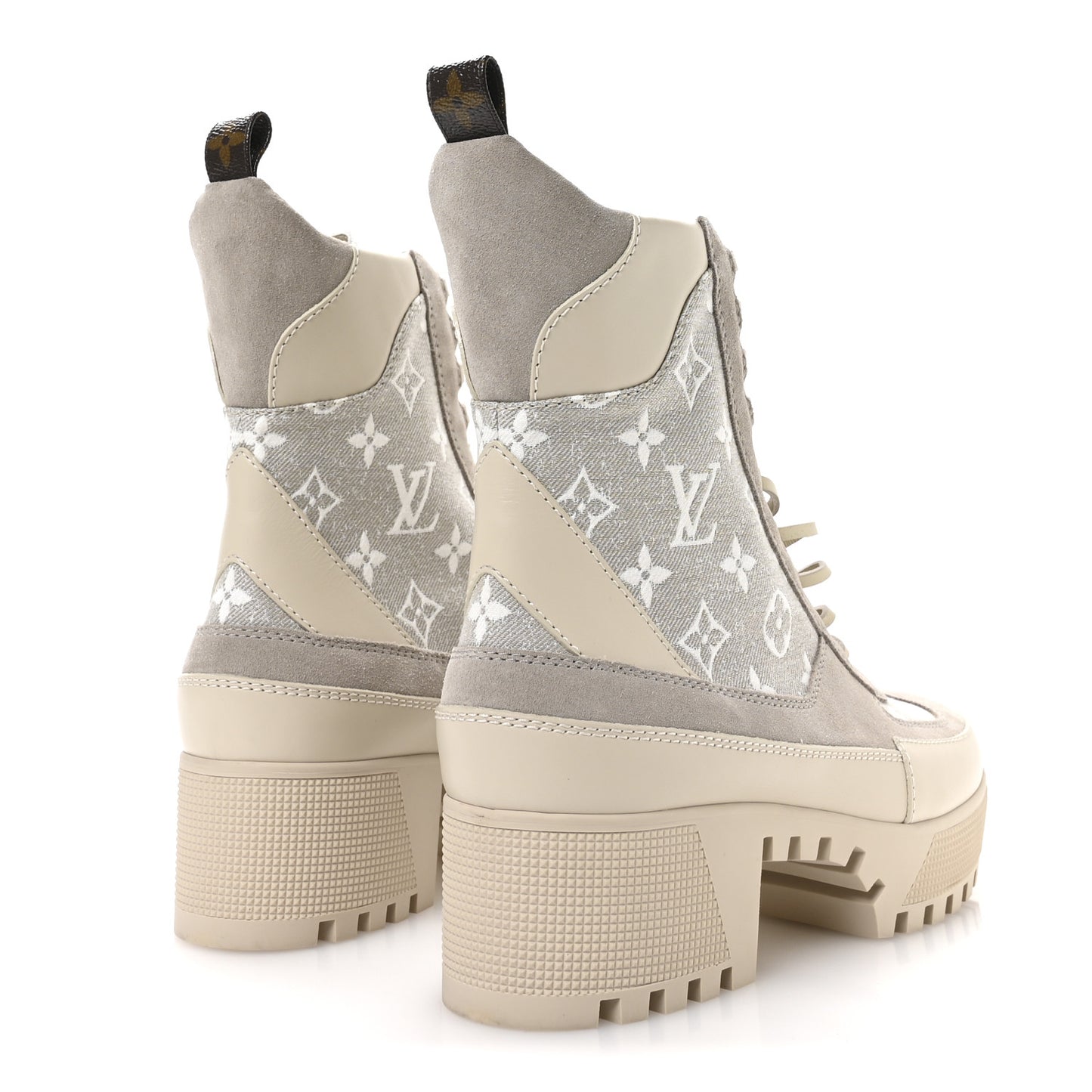 Suede Calfskin Laureate Platform Desert Boots 39.5 Taupe