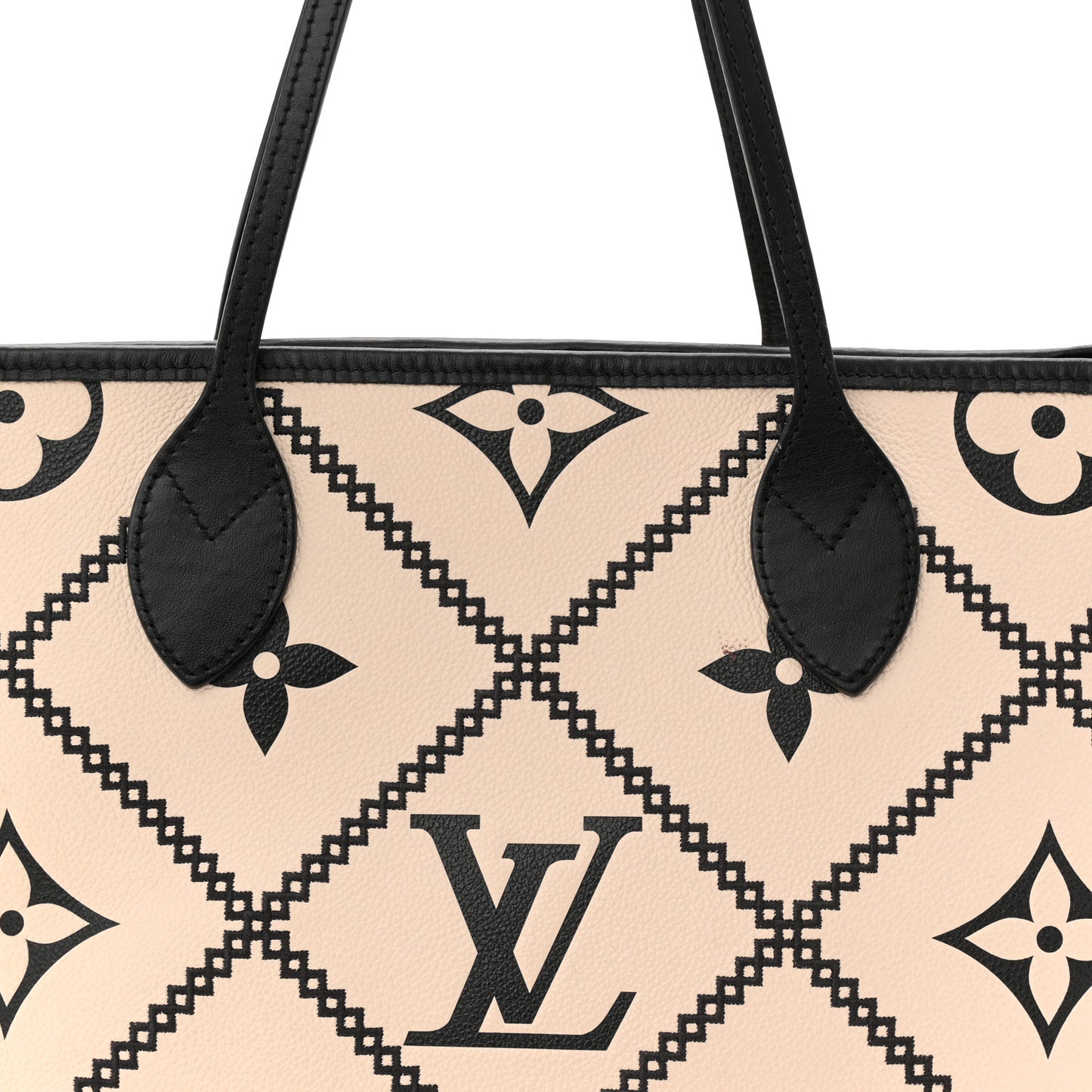 Empreinte Monogram Giant Broderies Neverfull MM Cream Black