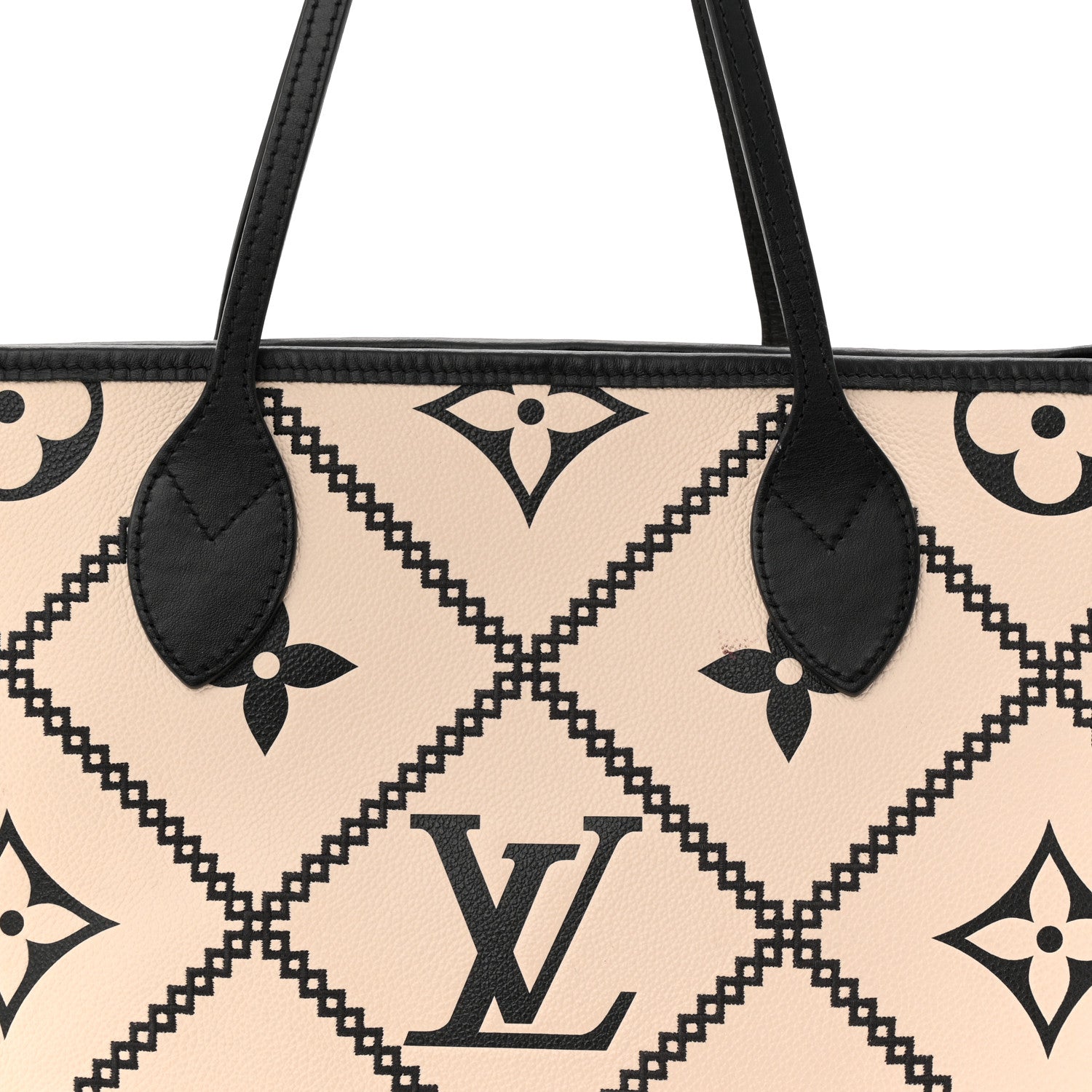 Louis Vuitton Empreinte Monogram Giant Broderies Neverfull MM Cream Black 7 of 12
