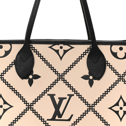 Louis Vuitton Empreinte Monogram Giant Broderies Neverfull MM Cream Black 7 of 12