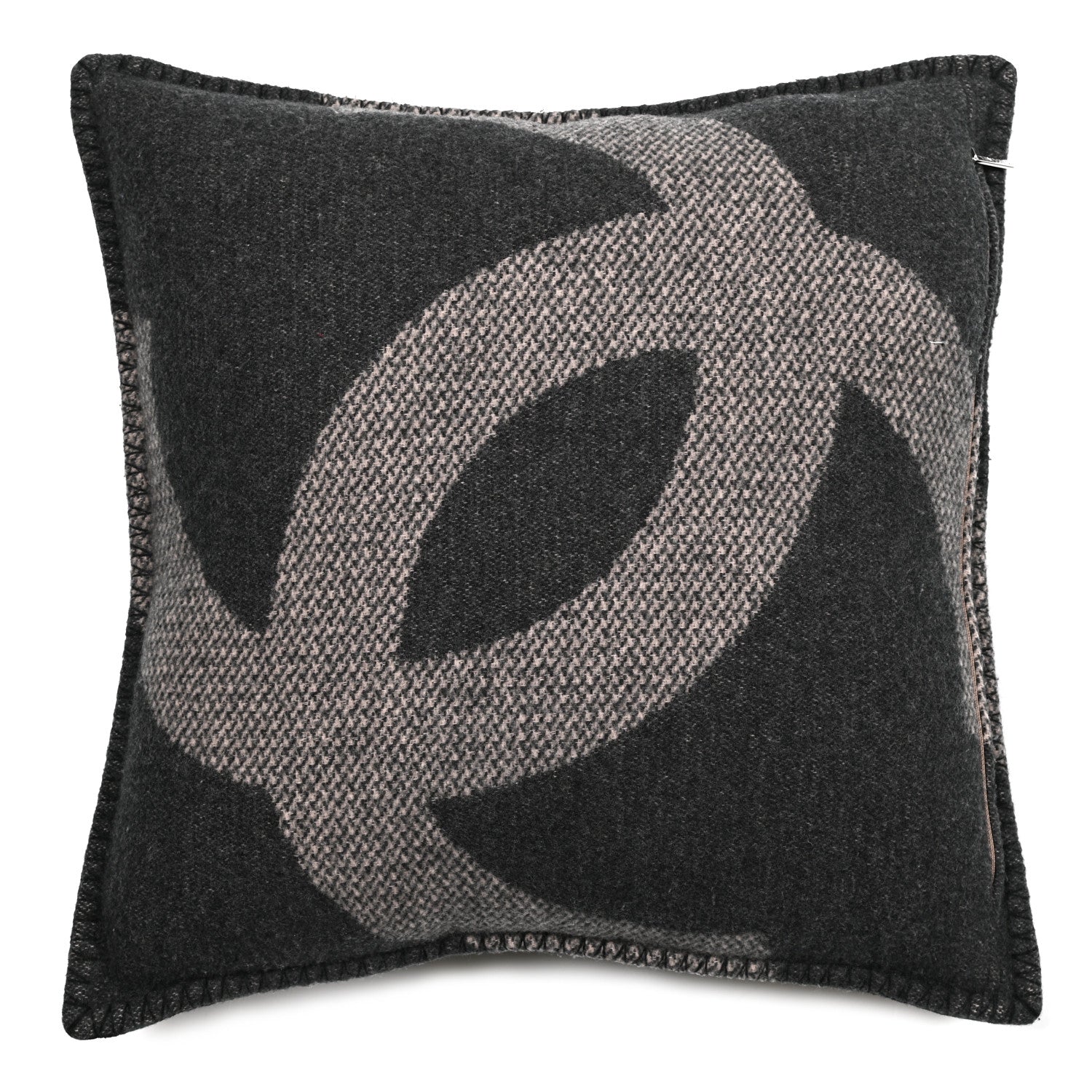 Chanel Merino Wool Cashmere CC Pillow Black Pink 2 of 3