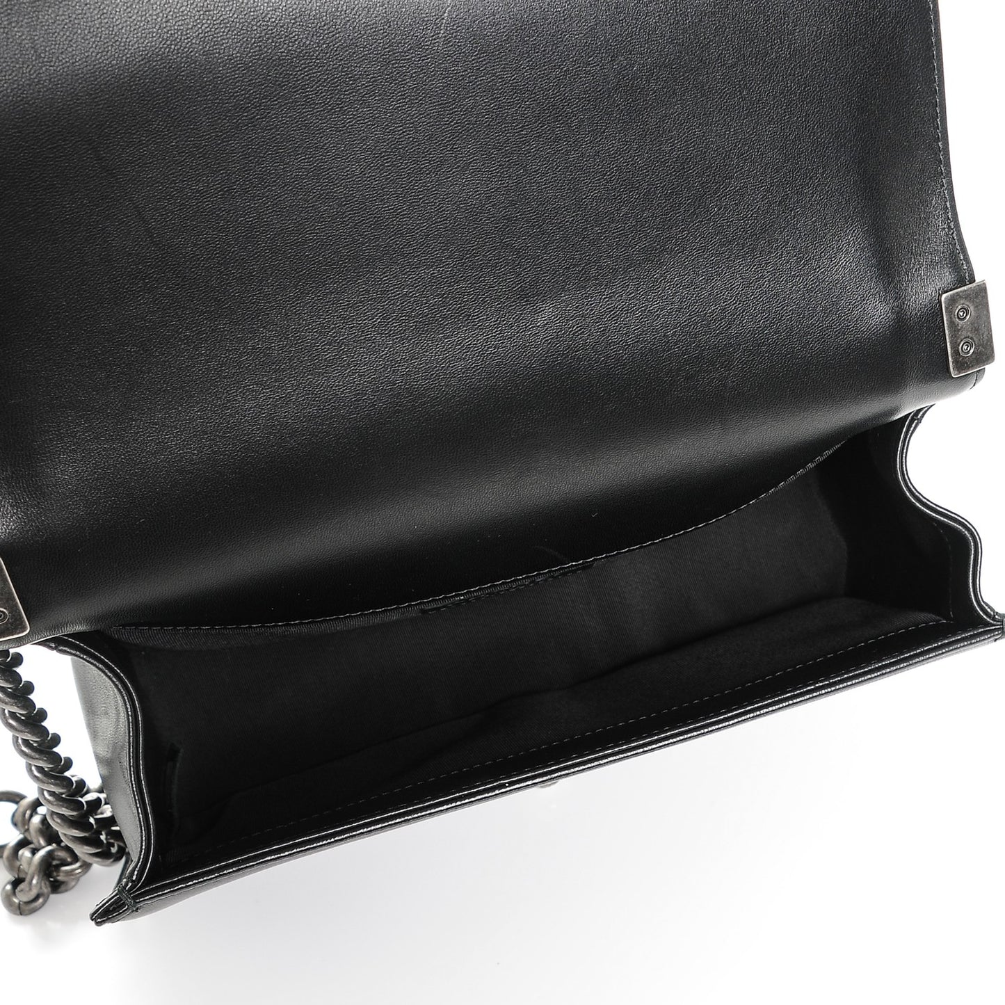 Lambskin Quilted Medium Boy Flap Black
